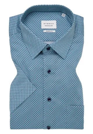 ETERNA - Hemd Twill Kurzarm türkis - Gr. - 42/Kurzarm