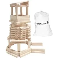 Wellgro Natur Holzbausteine Spielbausteine, (250 St)