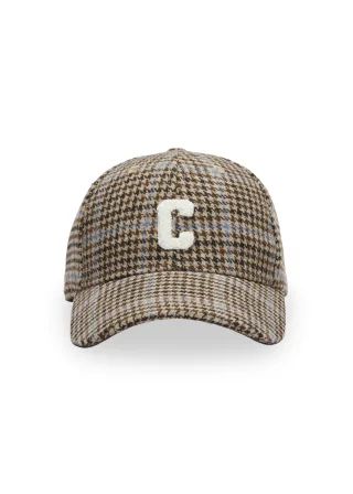 Cooles Cap mit Karo-Muster und C-Patch kamel - Gr. - one size
