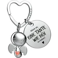FABACH Schlüsselanhänger Schutzengel Happy mit Herz & "Beste Tante" Gravur