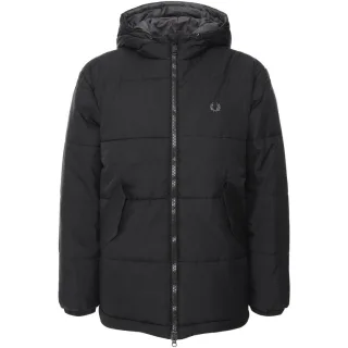 Fred Perry – Isolierte Primaloft-Kapuzenjacke in Schwarz
