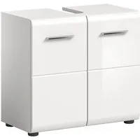welltime Waschbeckenunterschrank FLORENZ, Breite 60cm, inkl. Siphonausschnitt, mit Türen oder Schüben (1-St., TOPSELLER) hochwertige MDF Front, Griff chromglänzend, Badschrank, Bad