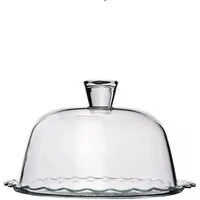 Pasabahce Servierplatte Petite Patisserie Servierplatte mit Glasglocke - 26 x 16 cm, Glas, (1-tlg)