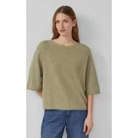 s.Oliver Kurzarmpullover Strickpullover Raglan-Strickpullover aus Bouclé
