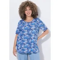 Ulla Popken T-Shirt Shirt Schirme Zierfalten A-Linie Rundhals Halbarm