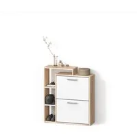 Livinity® Schuhkipper Ortello, Weiß/Sonoma/Sonoma, 24.5 x 90 cm (1 St)