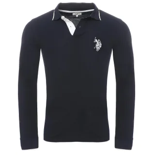 U.S. Polo Assn. Langarm Poloshirt in Navy