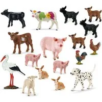 Schleich® Spielfigur Tierfiguren - Bauernhof-Set mit 17 Tieren, (17-tlg)