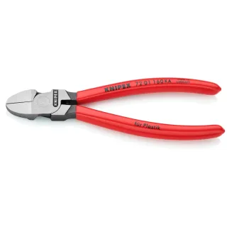KNIPEX Seitenschneider für Kunststoff runder Kopf mit Kunststoff überzogen 160 mm - 7201160KA