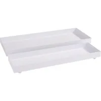 Dekotablett Metall-Tablett, rechteckig, 2er-Set weiß