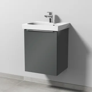 Sanipa 3way Waschtischunterbau zu Geberit Acanto Waschtisch mit 1 Tür, Anthrazit-Glanz UF41379