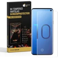 Protectorking Schutzfolie 1x 9H Hartglas für Samsung Galaxy S10 FULL CURVED KLAR Schutzglas, (1-Stück), Displayschutzglas, Schutzglas Echtglas Tempered 9H Härte HD-KLAR