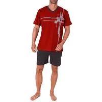 Normann Pyjama Herren Shorty Schlafanzug kurzarm mit Frontprint - auch in Übergrößen