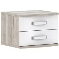 freiraum Nachtkommode Rondino, in Sandeiche / Weiss Glanz - 50,4x41,4x46cm (BxHxT)