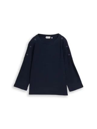 Tom Tailor - Langarmshirt mit Knopf-Details sky captain blue - Gr. - XL
