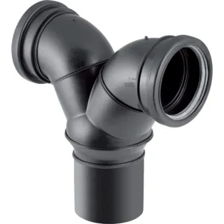Geberit PE Wand-WC-Doppelbogen 90 Gr DN90/90/90 für senkrechte Montage 308923141