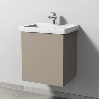 Sanipa 3way Waschtischunterbau zu Villeroy & Boch Subway 3.0 Waschtisch mit 1 Tür, Sandgrau-Matt SF84467