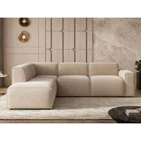 GrainGold Ecksofa L-Form Eluno, Set, Couch, mit Rückenlehne, T30-Schaum, und Wellenfedern, Modern Stil