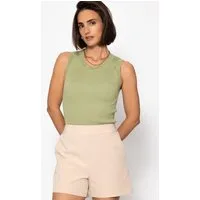 SASSYCLASSY Shorts Elegante Shorts Damen Sommer High Waist Stoffhose mit Reißverschluss Sommerhose Schwarz Beige Braun Neon Pink