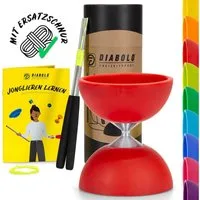 Diabolo Freizeitsport Diabolo Set Basic - inkl. Alu-Handstäben, Ersatzschnur, Anleitung, (1-tlg), Diabolo Set Basic rot Kinder ab 5 mit Stäben Anleitung Ersatzschnur