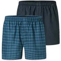 Schiesser Boxershorts 2er Pack Web (Spar-Set, 2-St) Boxershorts - Baumwolle - mit Eingriff - Atmungsaktiv