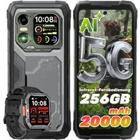 blackview XPLORE 1 Dual-Screen, 64PM incl.W60 Smartwatch Outdoor Smartphone (6,78 Zoll, 256 GB Speicherplatz, 64 MP Kamera, 5G, 1080*2460, 120Hz, 64MP+50MP+20MP Nachtsicht, 55W, 5W OTG)