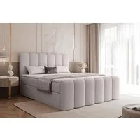 Compleo Boxbett BUBBLE, Wolkenbett, Bequem, Bonell, Topper, Doppelbett gepolstertes Kopfteil mit Bettkasten