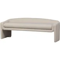 WOOOD Sitzbank Zone grob gewebter Bezug mit subtiler Rückenlehne 160x52x60 cm, Tragkraft 100 kg, Standfüße 27 cm hoch, Maximale Verschleißfestigkeit