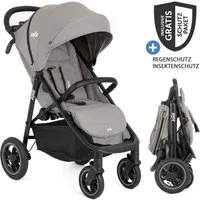 Joie Kinder-Buggy Litetrax Pro Air - Pebble, Sportwagen mit Liegefunktion, Luftreifen & Regenschutz bis 22 kg