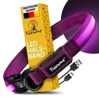 Tierhood Leuchtehalsband LED Halsband lila S