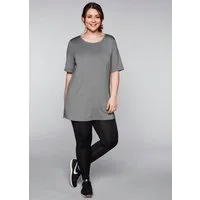Sheego Trainingsshirt Longshirt Kurzarm