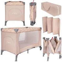 MoMi Baby-Reisebett Belove, 3-in-1 Reisebett mit Matratze & Rollen, faltbar