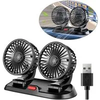 QUBEBU Mini USB-Ventilator Tragbare Ventilatoren für Auto, Kühlluftventilator Für Alle Autos, USB-Aufladung, für alle Autos geeignet, selbstklebend.