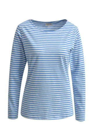 Milano Italy - Longsleeve w boat neckline azur print - Gr. - XL