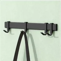 Mai & Mai Wandgarderobe Kleiderhaken Garderobenleiste aus Aluminium mit 4/6/8 Haken Stalo-12, Flexibel entlang der Schiene verschieben, individuell positionieren.