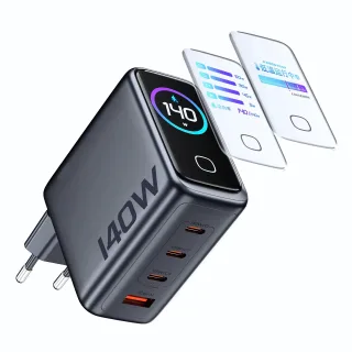 [GaN Tech] X140S PD140W 4-Port USB PD Charger with AI Smart Display USB-A+3USB-C PD3.1 Fast Charging Wall Charger Adapte