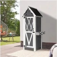 HOME DELUXE Garten-Geräteschrank YANA, BxT: 77x54 cm, aus Tannenholz, inkl. 3 Einlegeböden, Gartenschrank aus Holz