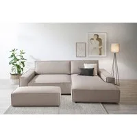 OTTO home Polsterecke SHERWOOD XXL tief, L-Form, Schlaffunktion, Bigsofa, Cord, Leinenoptik, Set 2 Teile, stellbar zum Schlafsofa (Krokodilverbinder), Cord, Leinenoptik