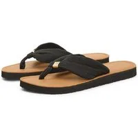 Tommy Hilfiger TH LTR FOOTBED SUMMER SANDAL Zehentrenner Sommerschuh, Strandschuh, Dianette, Flat mit Logoemblem