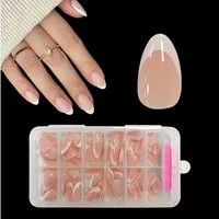 LuxusKollektion Kunstfingernägel Künstliche Nägel French Nails Aufkleben 120 Stück Spitze Kurze Mandel