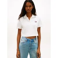 Tommy Jeans Poloshirt TJW CRP BADGE SHORT SLEEVE POLO mit verkürztem Schnitt, Boxy Fit