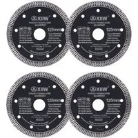 XERSEK Diamanttrennscheibe 4X Diamanttrennscheibe Ø125 mm Trennscheibe für sauberes Trennen, (von Fliesen, Porzellan, Keramik, Feinsteinzeug, 4-tlg., Granit, Marmor)
