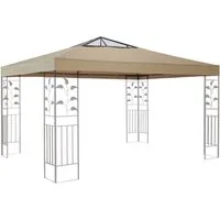 Quick Star Pavillon-Ersatzdach Rank, 260 g/m², 300 x 300 cm (Beigetransparent, 3 x 3 m), Klarsichtfenster im Dach