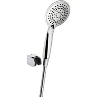 Euroshowers GmbH Handbrause Catchy Chrom 3 Strahlarten mit 150 cm Duschschlauch, (Duschset, 3-tlg., Handbrause mit Brauseschlauch und Wandhalterung), 3 Strahlarten, Anti-Kalk-System, Wandhalterung inklusive