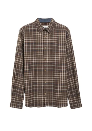 s.Oliver Red Label - Kariertes Langarmhemd braun - Gr. - M