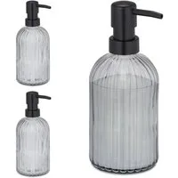 relaxdays Seifenspender Glas Seifenspender 3er Set