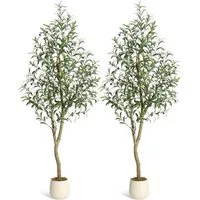 Kunstbaum Künstlicher Olivenbaum Künstliche Pflanzen Höhe 180/210cm, GarveeMore, Höhe 182 cm