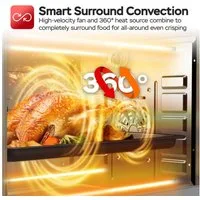 TurboTronic by Z-Line Minibackofen 2500 W 60 Liter Mini Backofen mit Umluft Drehspieß Grill Pizzaofen, Minibackofen 60 Liter, Tischbackofen mit Umluft, freistehend, Miniofen