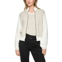 Marc Cain Cardigan Golden Hour Premium Damenmode markantes Chain-Logo-Jacquardmuster auf der Vorderseite