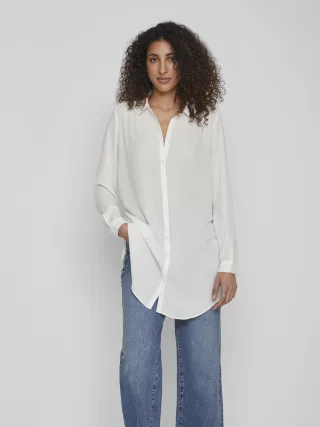 VILA - VILUCY BUTTON L/S TUNIC - NOOS Snow White - Gr. - 36